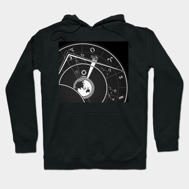 Black and White Astrological Circle Hoodie by MOULE